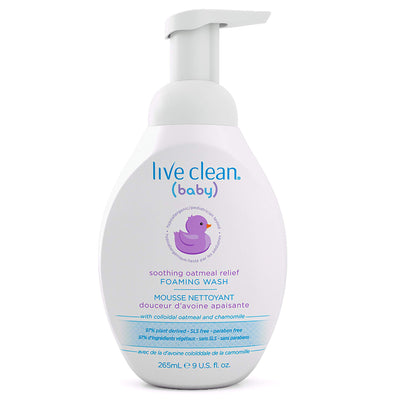 Live Clean Baby Soothing Oatmeal Relief Tearless Foaming Baby Wash