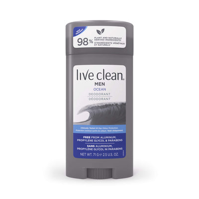 Live Clean Men's Aluminum Free Deodorant, Ocean