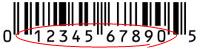 Example of product barcode with UPC highlighted