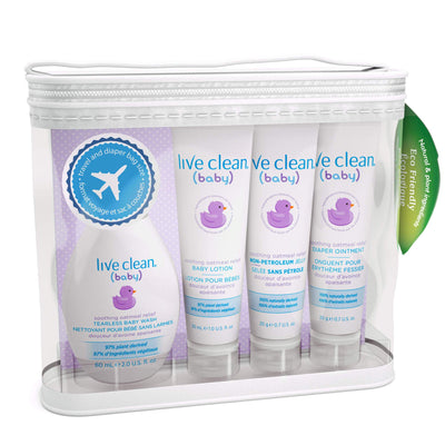 Live Clean Baby Soothing Oatmeal Diaper Bag Essentials Gift Set