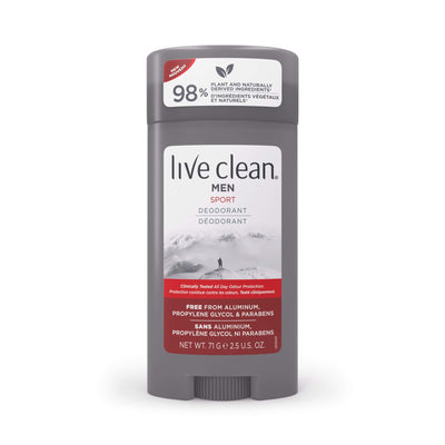 Live Clean Men's Aluminum Free Deodorant, Sport