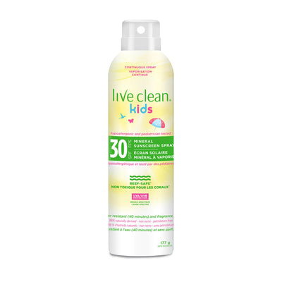 Live Clean Kids Sunscreen Mineral Sunscreen Spray SPF 30